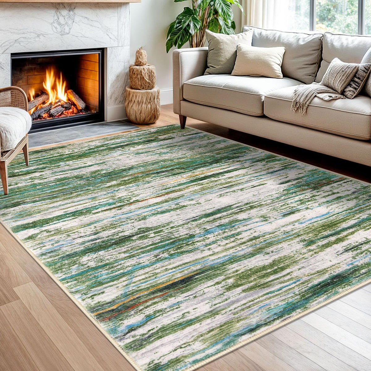 SIILOOM 3x5 Washable Area Rug Non Slip Door Mat Indoor for Entryway Bedside