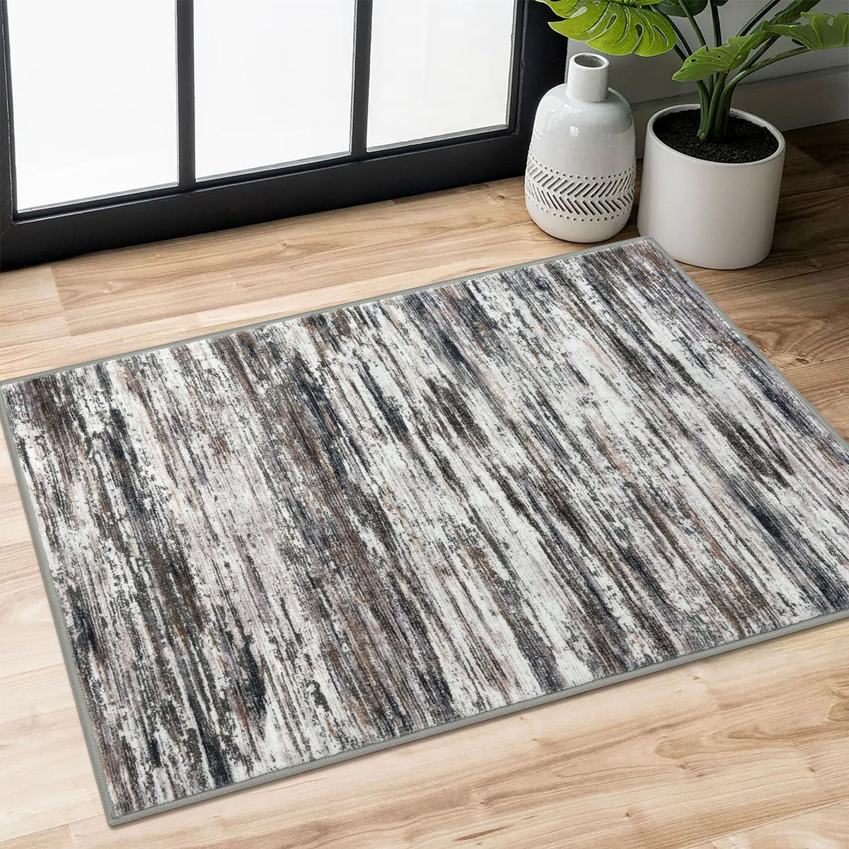 SIILOOM 3x5 Washable Area Rug Non Slip Door Mat Indoor for Entryway Bedside