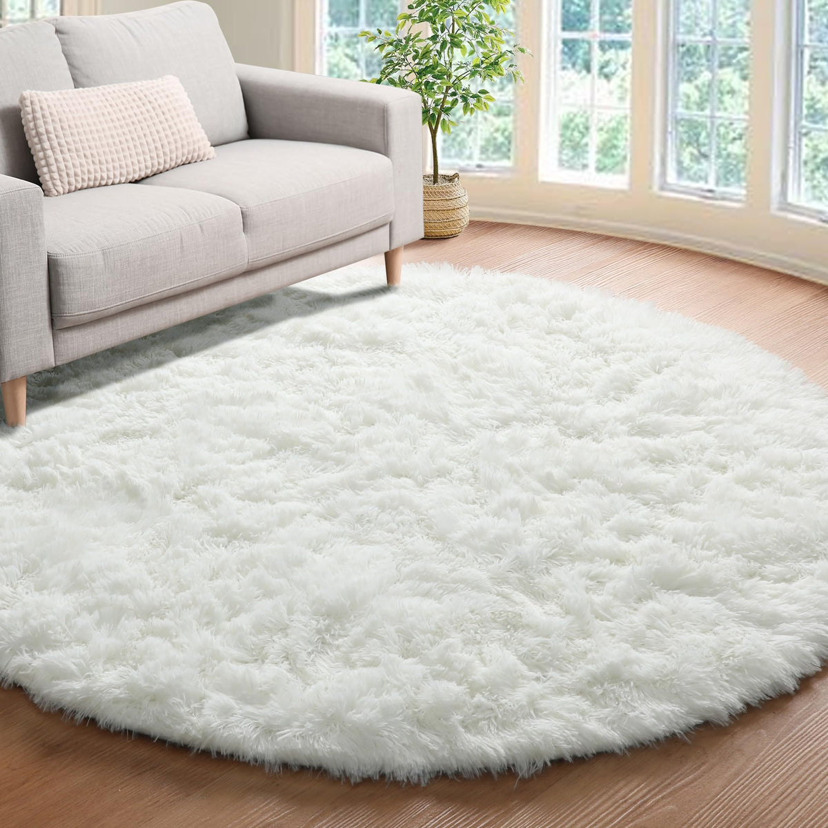 White Runner Rugs for Bedroom Living Room, Fluffy 2x6 Bedside Soft Area Rug