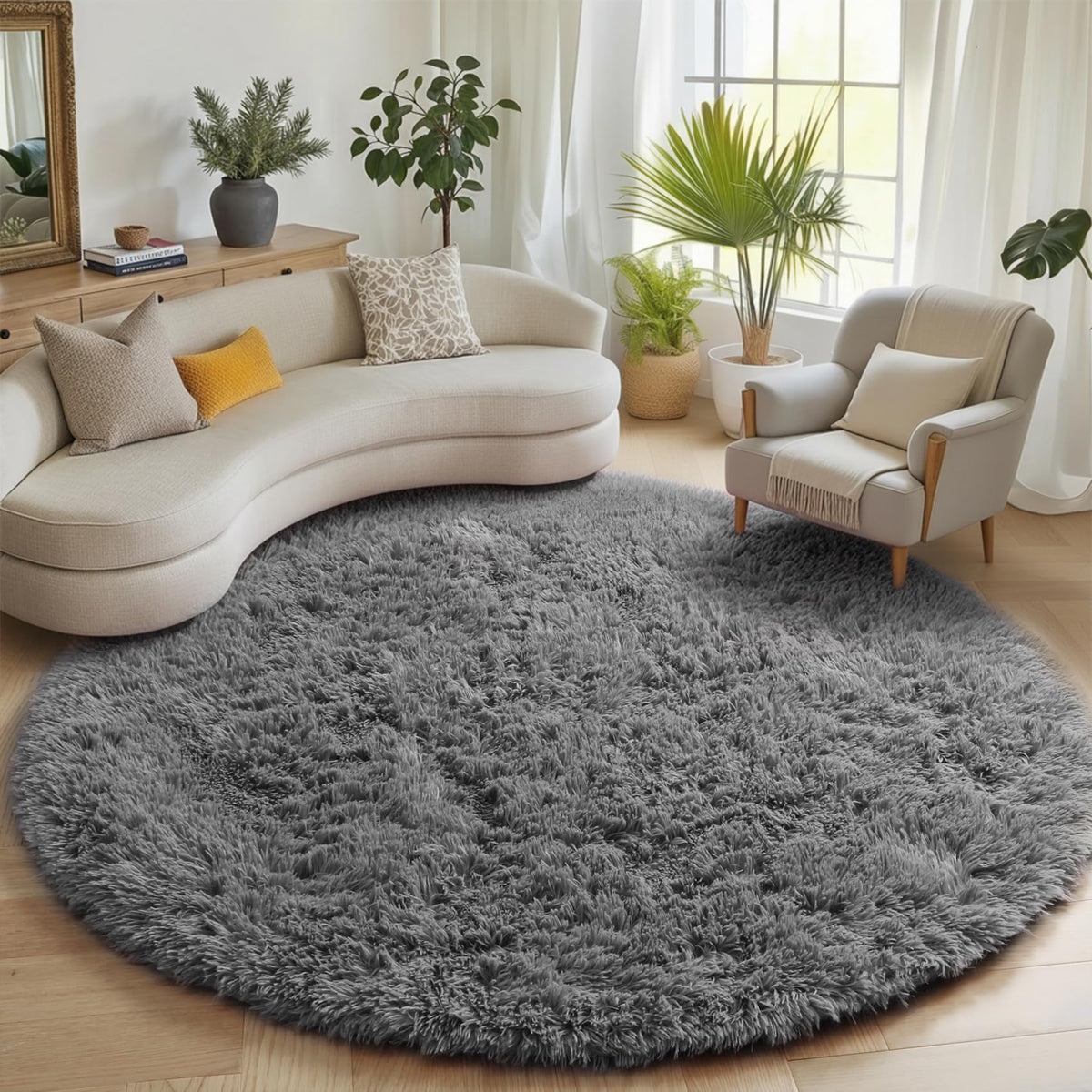 White Runner Rugs for Bedroom Living Room, Fluffy 2x6 Bedside Soft Area Rug