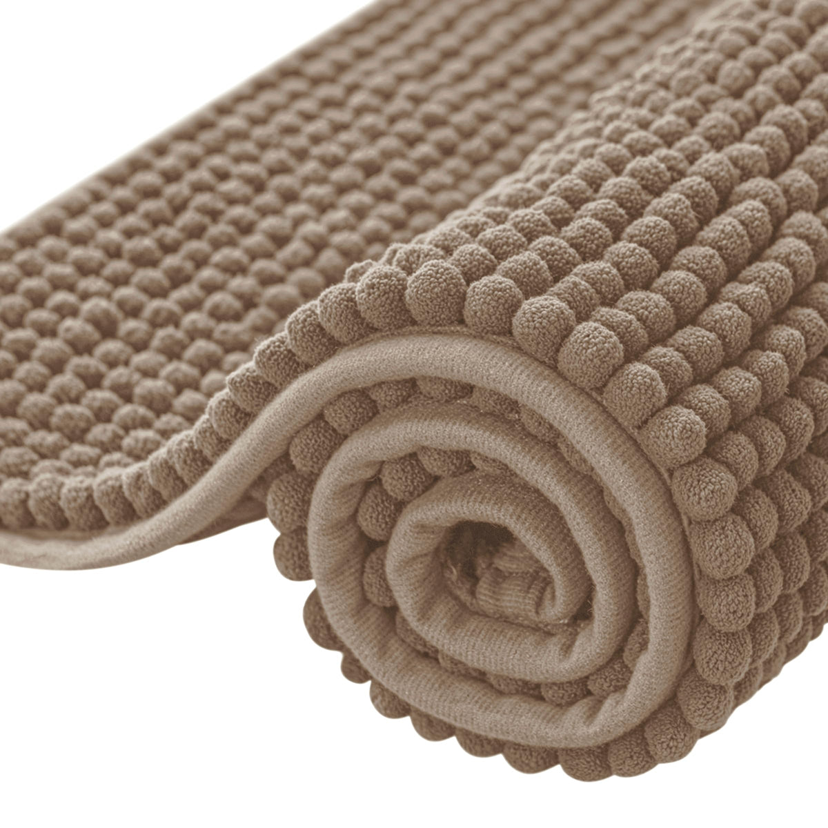 SUBRTEX Bathroom Rugs Chenille Bath Rug Soft Short Plush Bath Mat Soft Shower Mat Water Absorbent Shower Mat Quick Dry Machine Washable(White,18" x 24")
