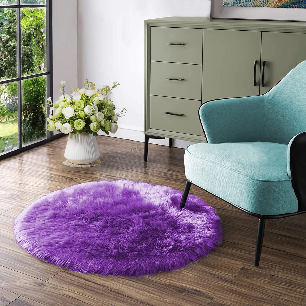 Latepis White Sheepskin Rug 2x3 Faux Fur Sheepskin Rug for Living Room Fluffy Washable Rugs for Bedroom Luxury Room Decor Furry Rugs Rectangle