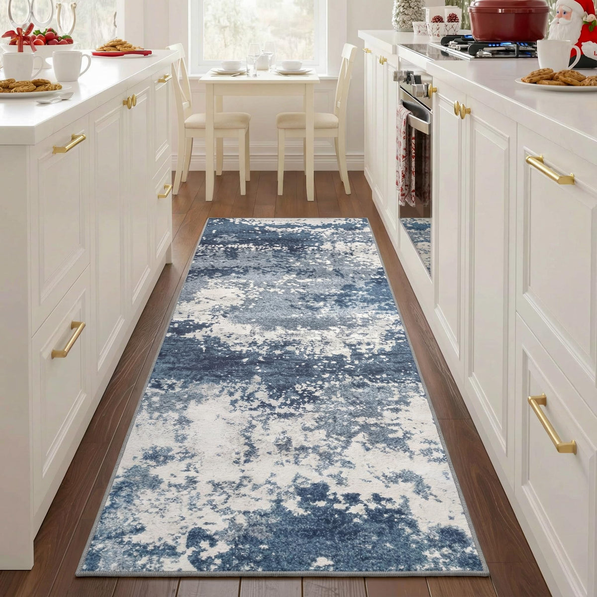 Entryway Rug 2x3 Grey Door Mat Indoor Entrance 24x36, Washable Small Throw Rugs for Kitchen Floor, Entry, Front Door, Bedroom Bedside, Non-Slip Low Pile Stain & Fade Resistant, Abstract Gray