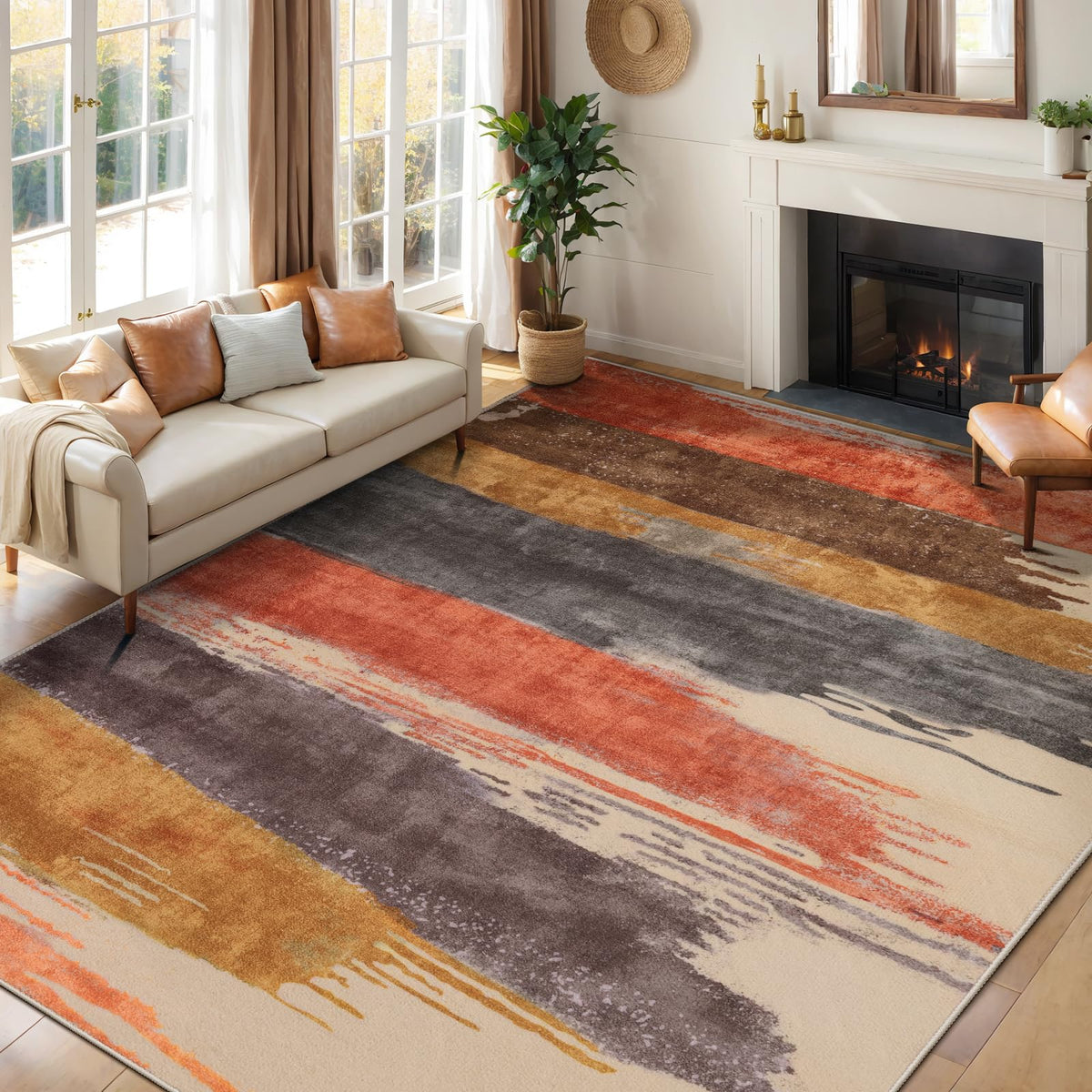 Ciicool Washable Area Rug 2x3 Entryway Rug, Modern Abstract Entry Mat Navy