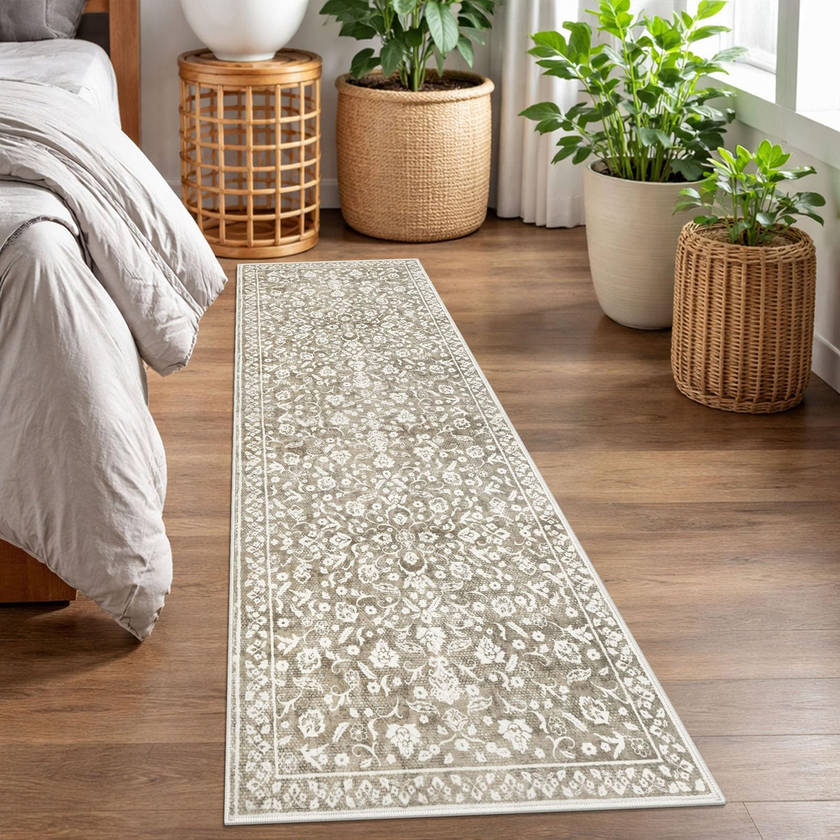 Vintage Washable Entryway Rug 2x3 Small Area Rug Non Slip Door Mat