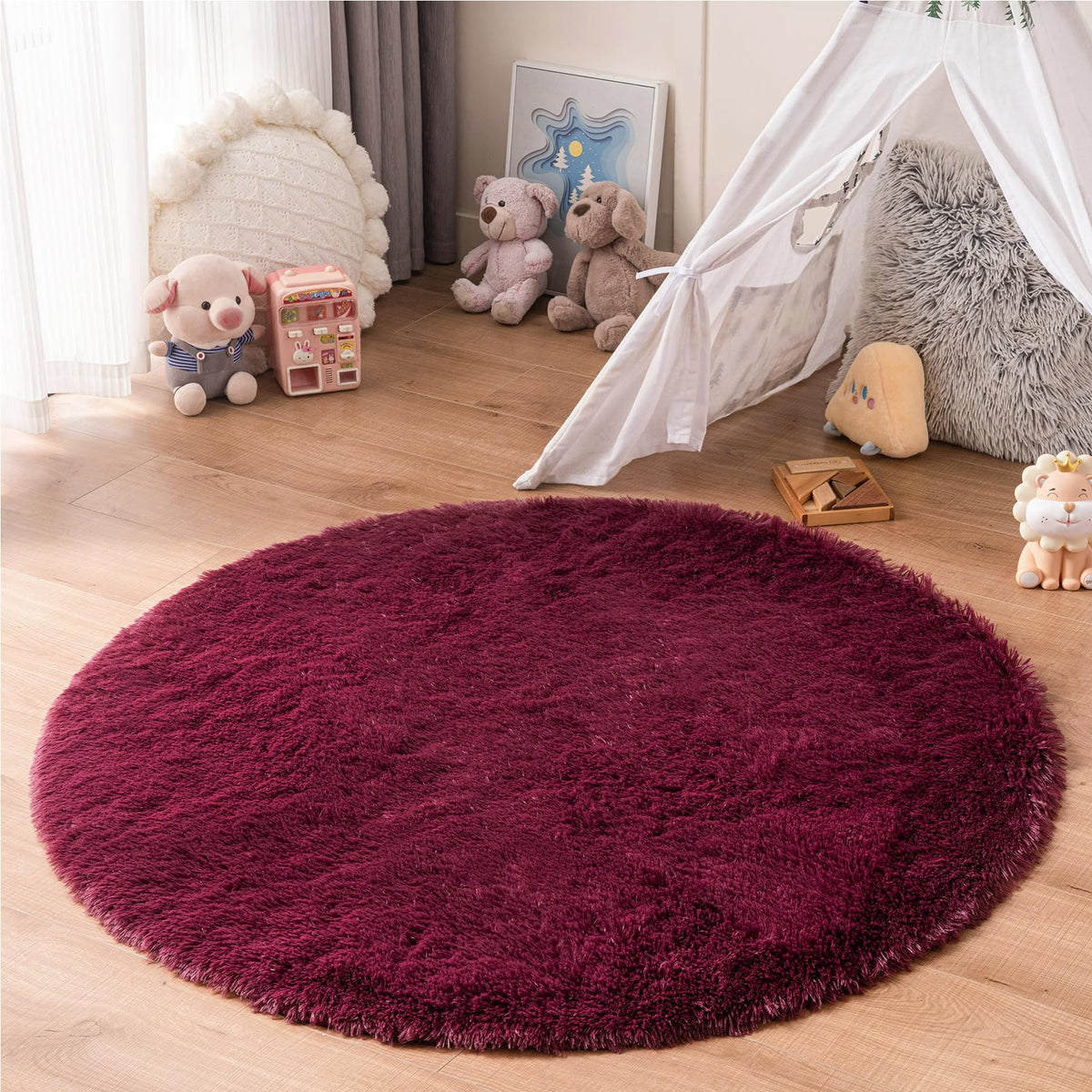 duduta Navy Blue Fluffy Plush Runner Rugs 2x6 ft Tie Dye Rectangle Shag Rug