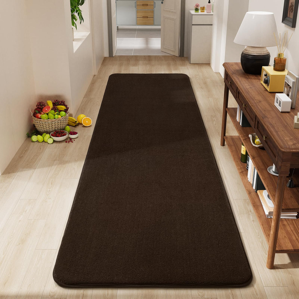 Amearea Modern Soft Hallway Runner Rug, 2x6 Feet Black Washable Runner Rugs