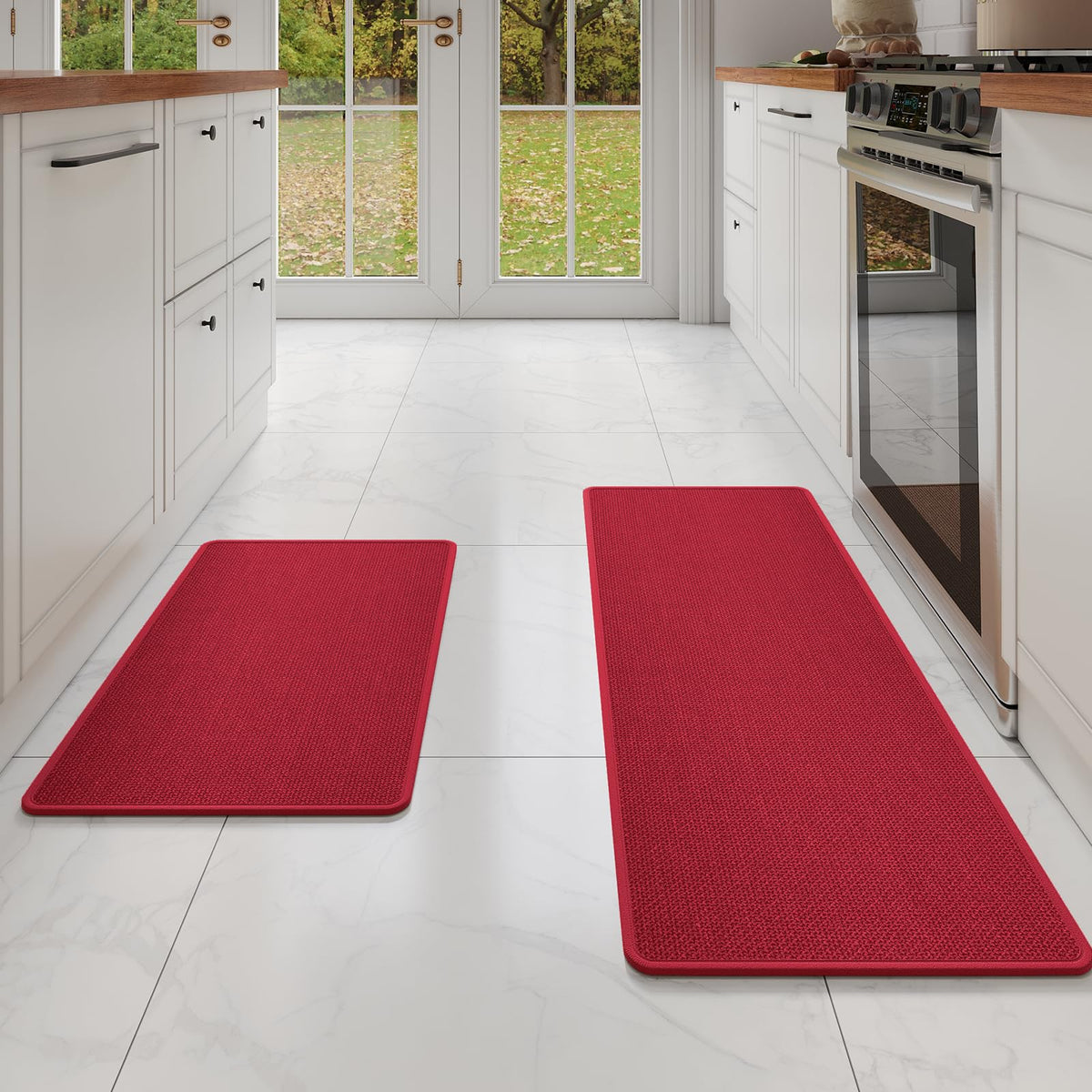 YDKGL Kitchen Rugs Kitchen Mats for Floor Non Slip Washable Brown 17"x30"