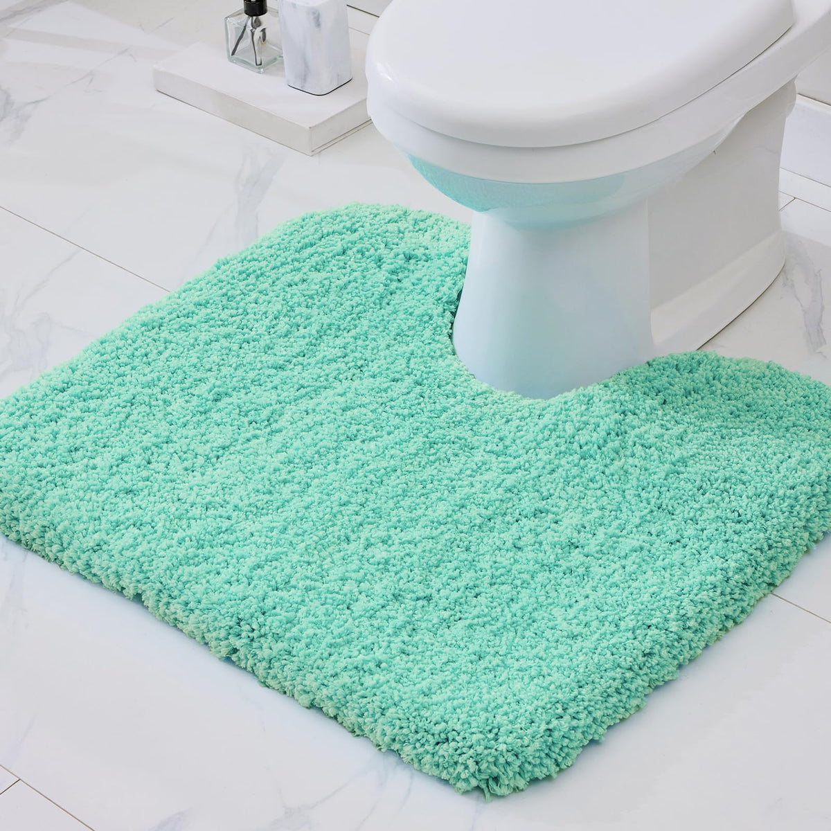 Disolla White Bathroom Rugs 17x24, Microfiber Non-Slip Plush Small Bath Mat