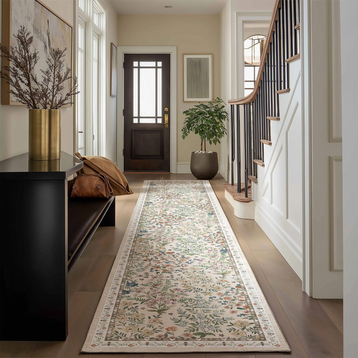 Machine Washable Small Rugs for Entryway: Door Mat Indoor Entrance 2x3 Throw Rug Non-Slip Low Pile Soft Kitchen Rugs for Front Door Indoor Entrance Entry Bedside Kids Room