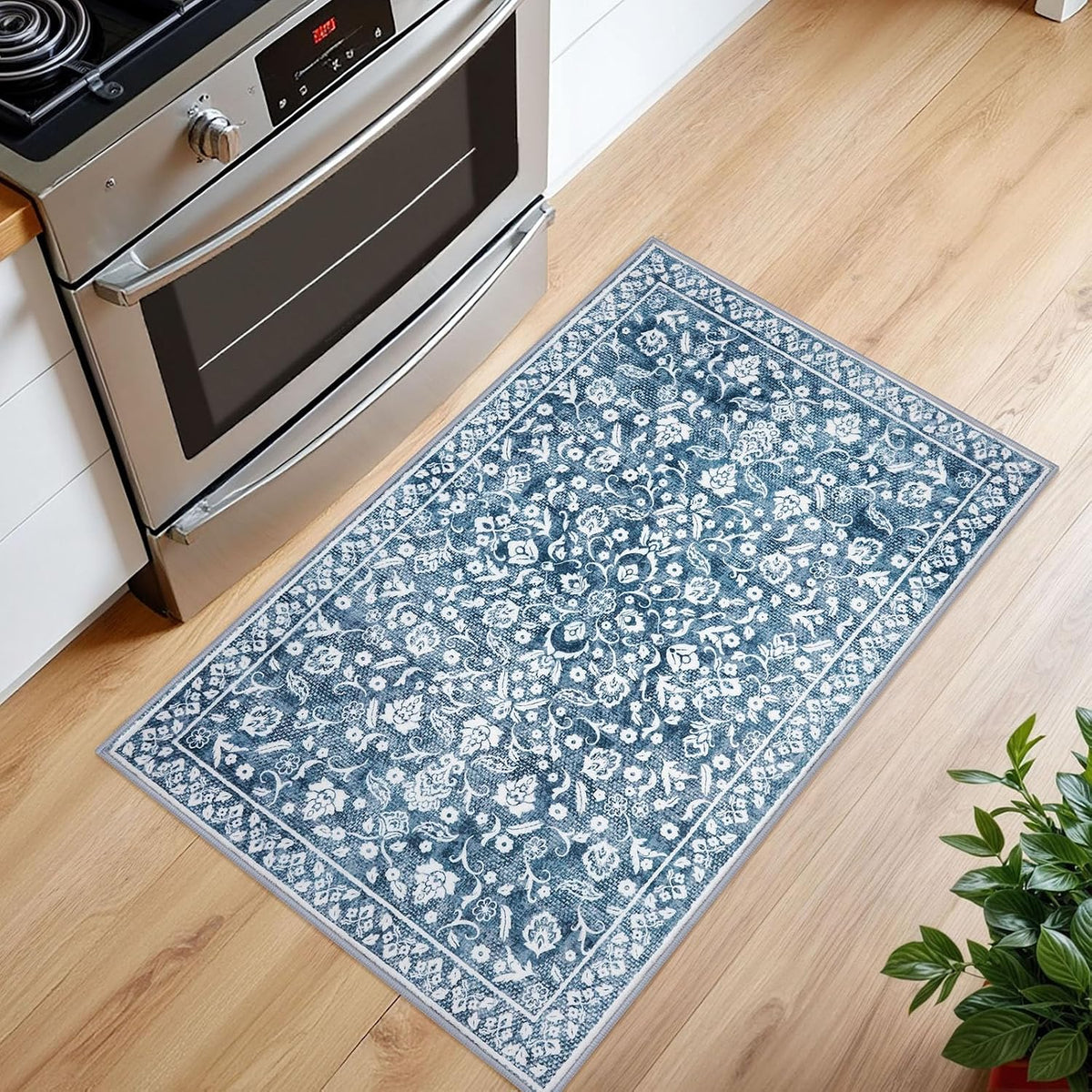 Vintage Washable Entryway Rug 2x3 Small Area Rug Non Slip Door Mat