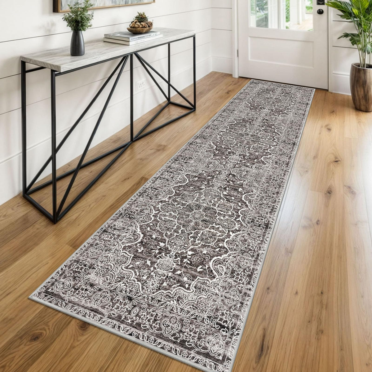 KUTA Entryway Rugs Indoor Washable Small Area Rug 2x3 Blue Entrance Carpet