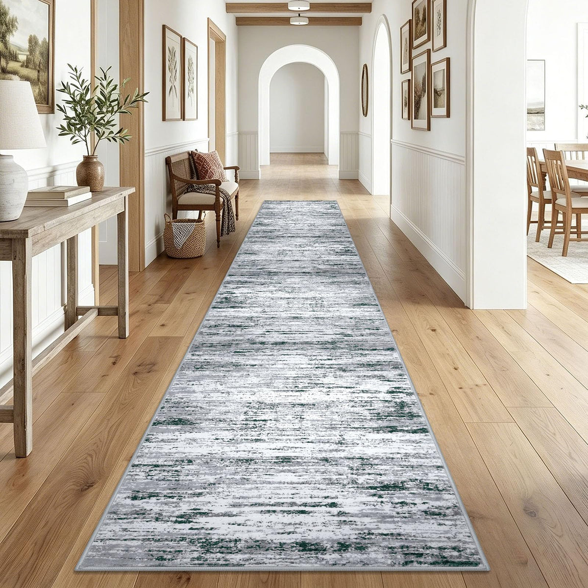 Lansny Abstract Washable 2x6 Runner Rug Non Slip Runners for Hallway