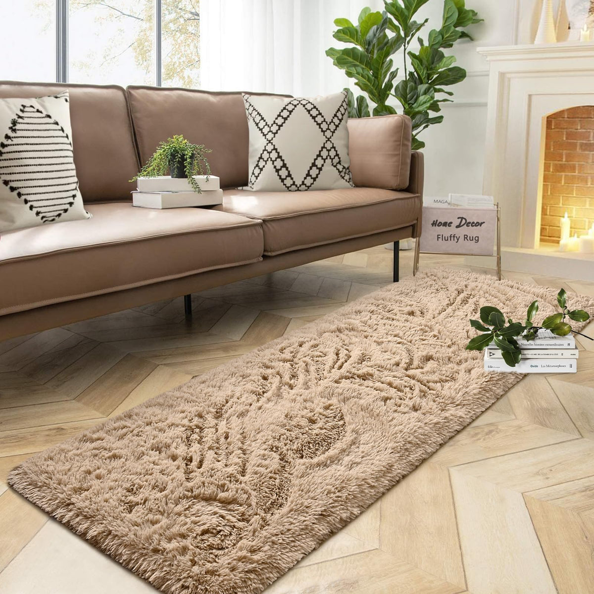 DweIke Fluffy Sage Green Runner Rugs for Bedroom, 2x6 Feet Soft Plush Long Runners for Girls Boys Kids, Non-Slip and Machine Washable Bedside Rug, Small Throw Carpet for Hallway Rooms Decor