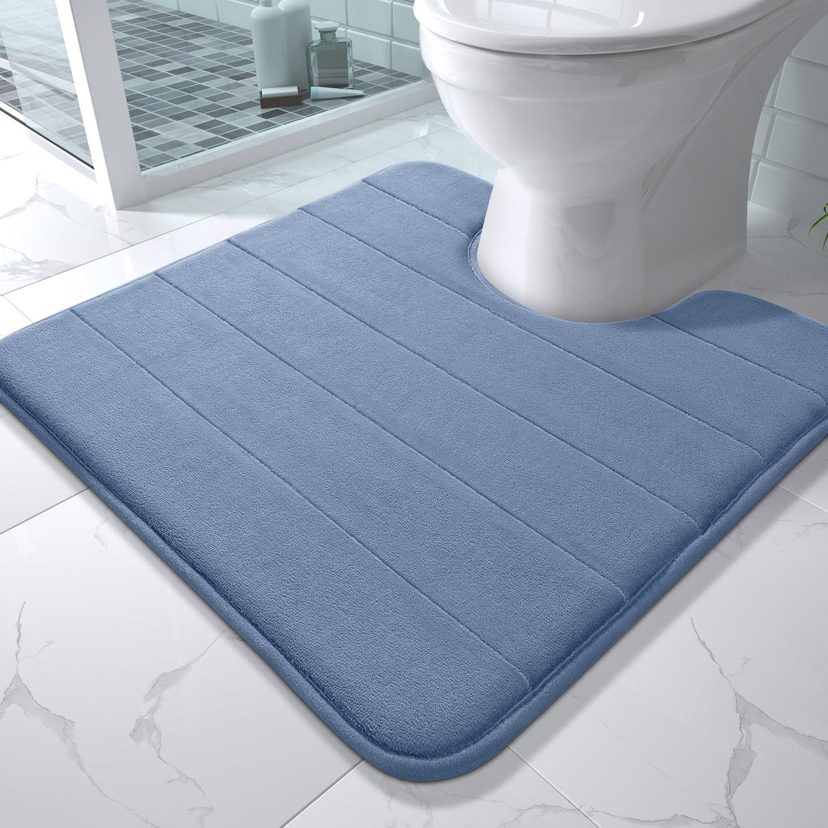 Yimobra Memory Foam Bath Mat, Super Soft & Absorbent Bathroom Rug, Grey