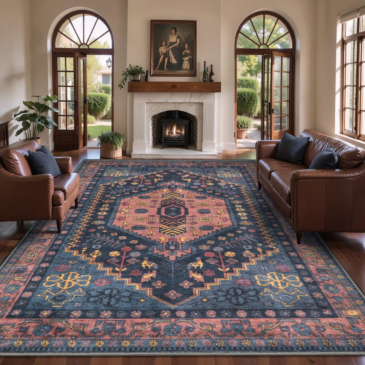 Ciicool Washable 3x5 Area Rug,Boho Non-Slip Indoor Mat for Entryway Kitchen