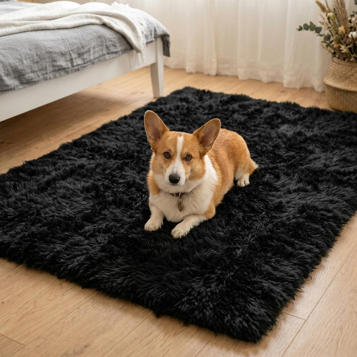 2x3 Area Rug for Bedroom Bedside, Soft Fluffy Plush Thick Rug for Living Room, Non-Slip Small Shag Rug, Non-Shedding High-Pile Indoor Floor Carpet for Kids Room Nursery Dorm Home Decor(Dark Gray)