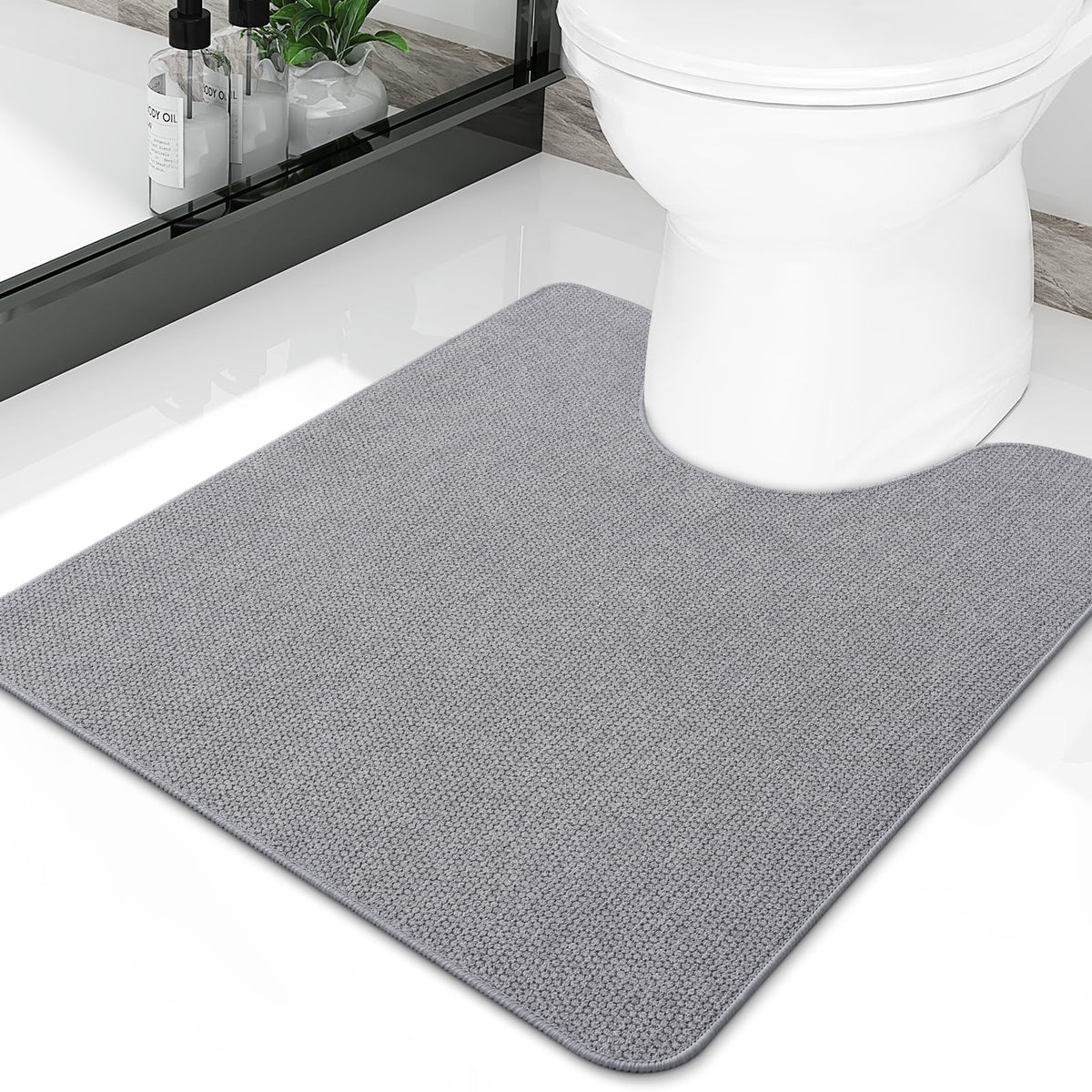 Smiry Ultra Thin Bath Mat 30X20, Non Slip Rubber Washable Bathroom Rugs