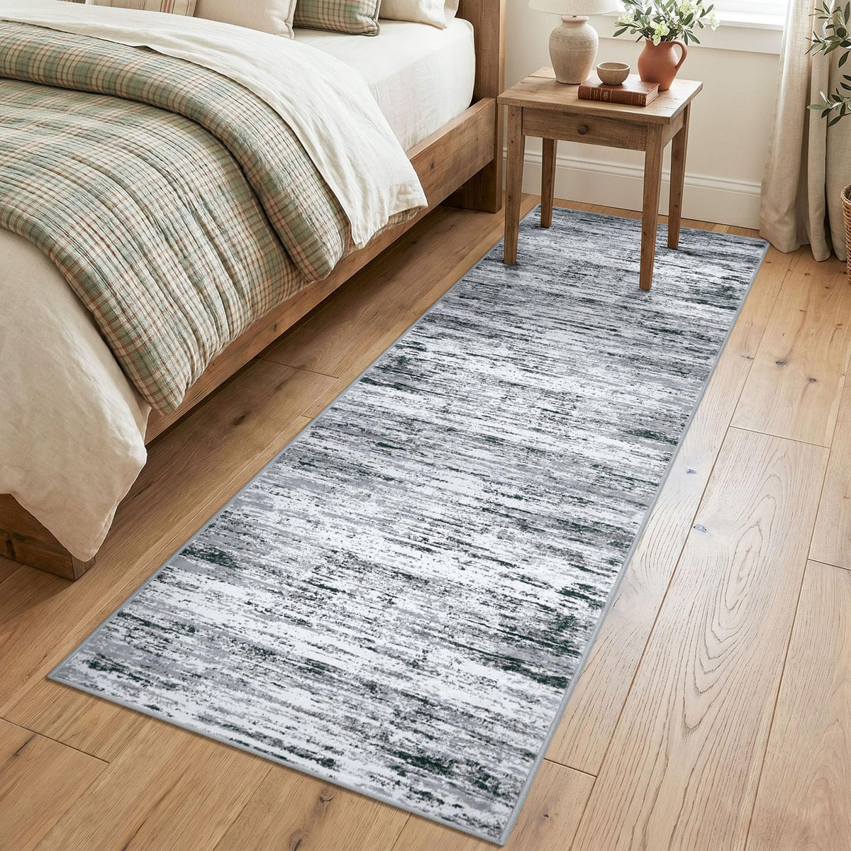 Lansny Abstract Washable 2x6 Runner Rug Non Slip Runners for Hallway