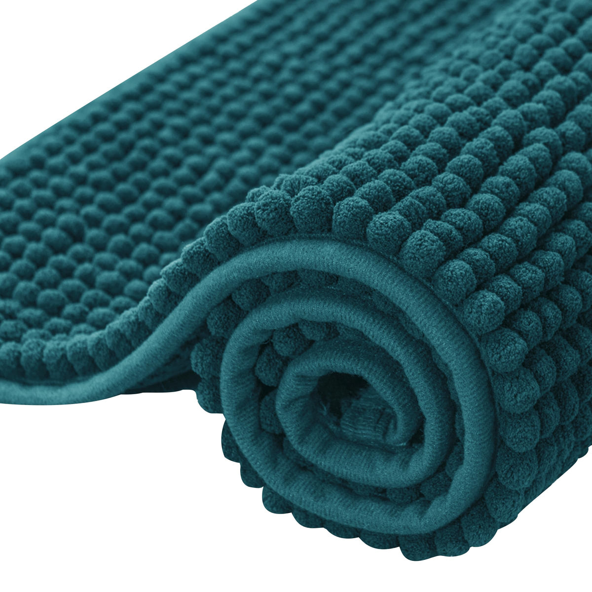SUBRTEX Bathroom Rugs Chenille Bath Rug Soft Short Plush Bath Mat Soft Shower Mat Water Absorbent Shower Mat Quick Dry Machine Washable(White,18" x 24")