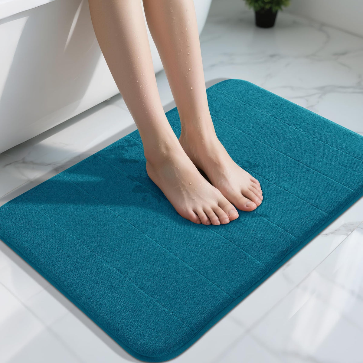 Yimobra Memory Foam Bath Mat, Super Soft & Absorbent Bathroom Rug, Grey