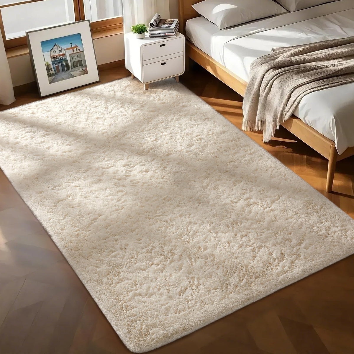 Ophanie 2x6 Washable Runner Rug for Hallway,Non-Slip Fluffy Soft Bedside Rugs, Bedroom Living Room Grey Shaggy Gray Carpet for Kids Girls Boys Dorm Nursery Home Decor Aesthetic