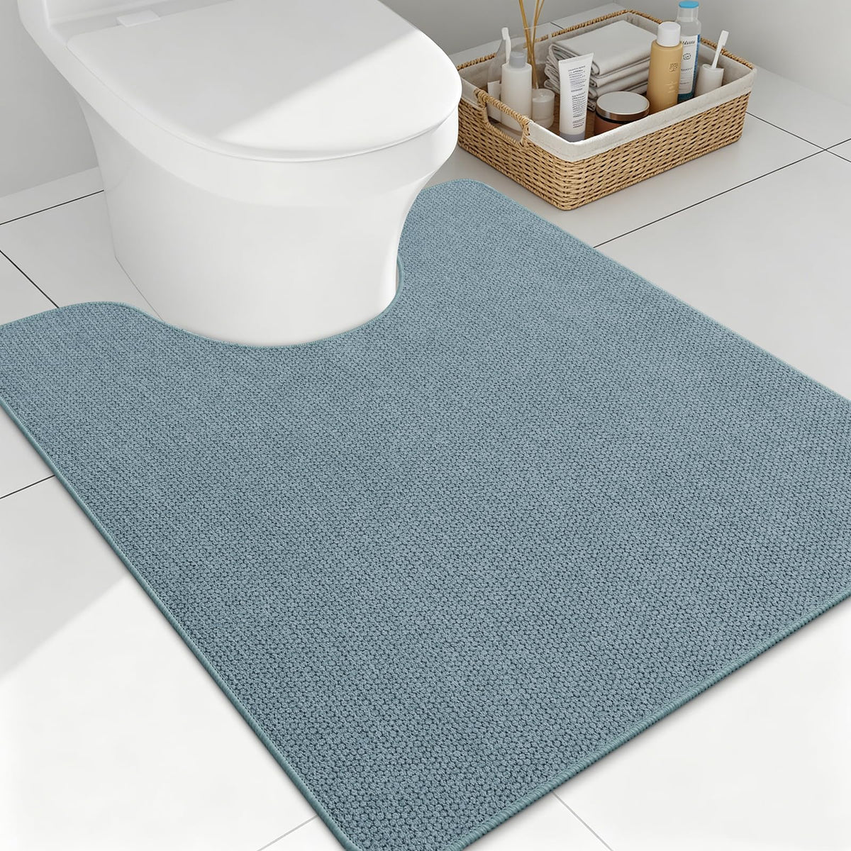 Smiry Ultra Thin Bath Mat 30X20, Non Slip Rubber Washable Bathroom Rugs
