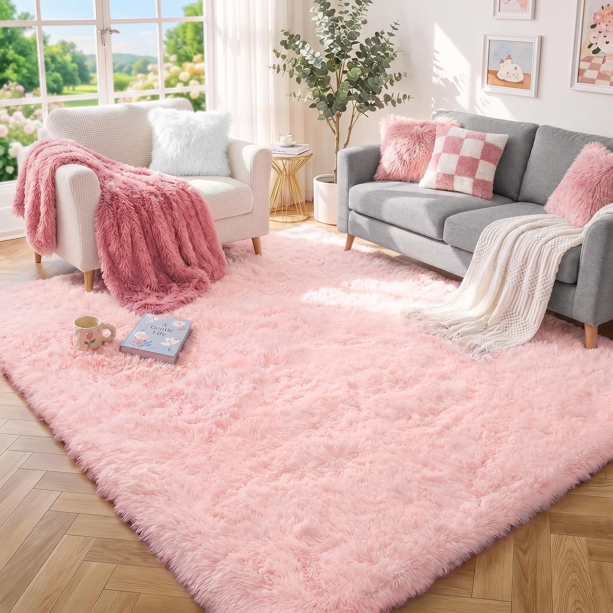 Super Soft Runner Rugs For Hallway 2x6 Ft,Grey Rug Home Decor Aesthetic