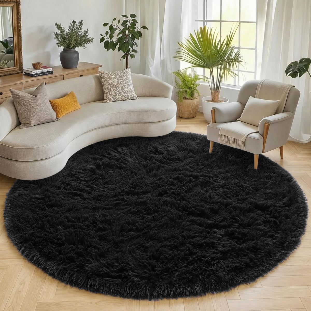 White Runner Rugs for Bedroom Living Room, Fluffy 2x6 Bedside Soft Area Rug