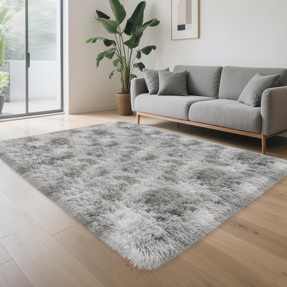 Soft Fluffy Beige Runner Rug for Bedroom, Bedside Long Rug Runner