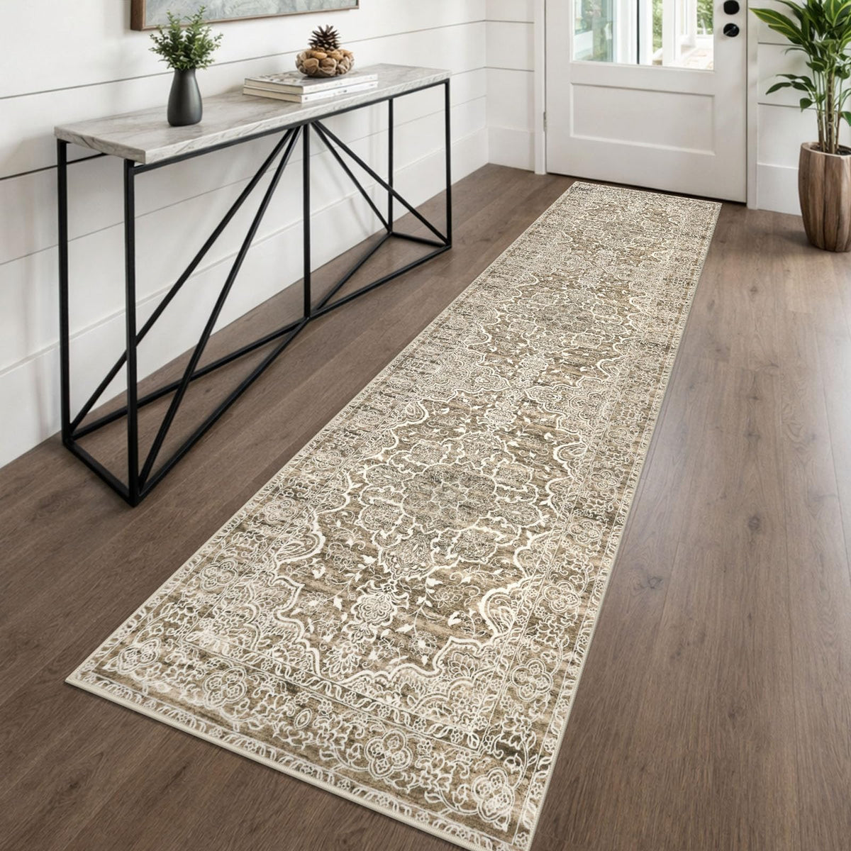 KUTA Entryway Rugs Indoor Washable Small Area Rug 2x3 Blue Entrance Carpet