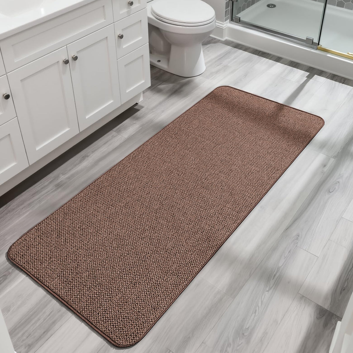 Bath Mat,Ultra Thin Bathroom Rugs,Rubber Bath Mats for Bathroom,No Slip Bath Rugs,Quick Dry,Machine Washable,Low Pile,Absorbent,Shower Outside,Sink,Home Decor Accessories.Grey,1'5"x2'3"(17x27Inch)