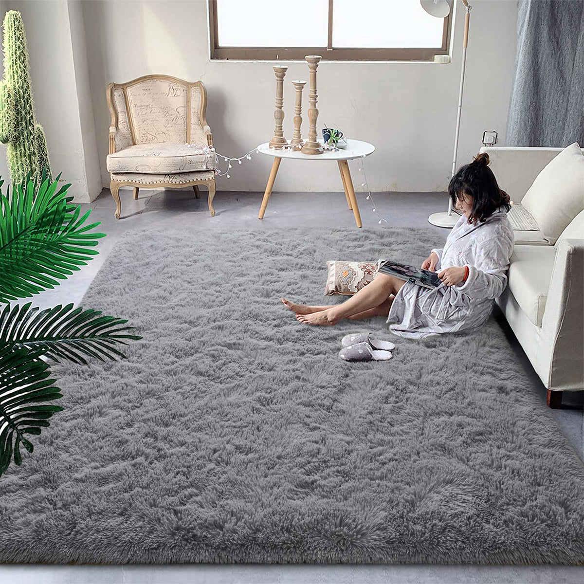 DweIke Fluffy Sage Green Runner Rugs for Bedroom, 2x6 Feet Soft Plush Long Runners for Girls Boys Kids, Non-Slip and Machine Washable Bedside Rug, Small Throw Carpet for Hallway Rooms Decor