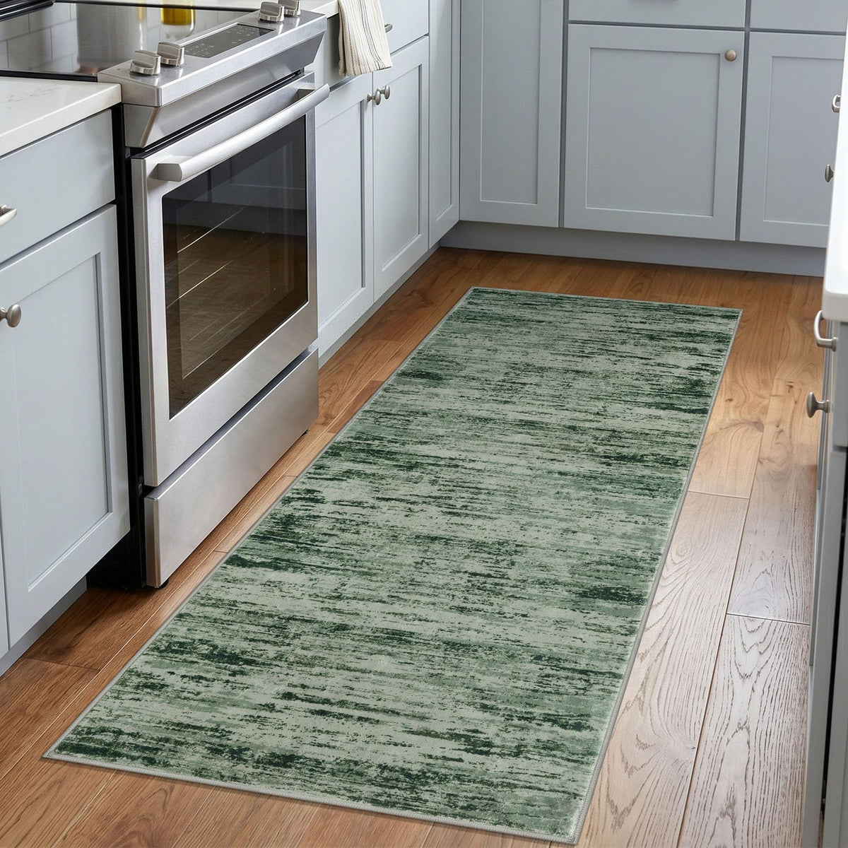 Lansny Abstract Washable 2x6 Runner Rug Non Slip Runners for Hallway