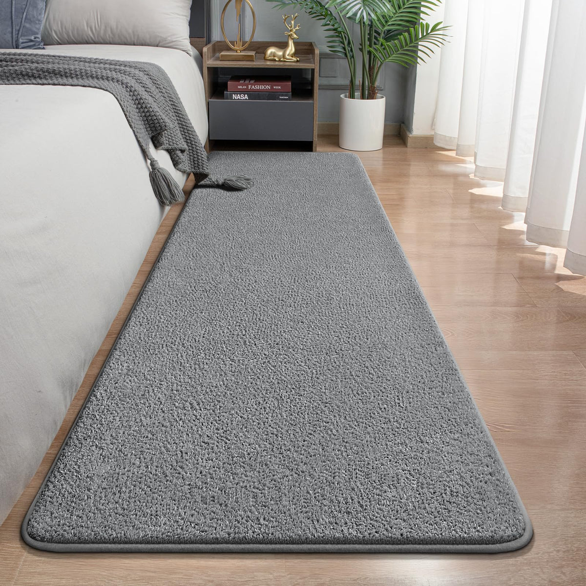 Modern Hallway Runner Rug, 2x6 Black Washable Non Slip Runner Rug