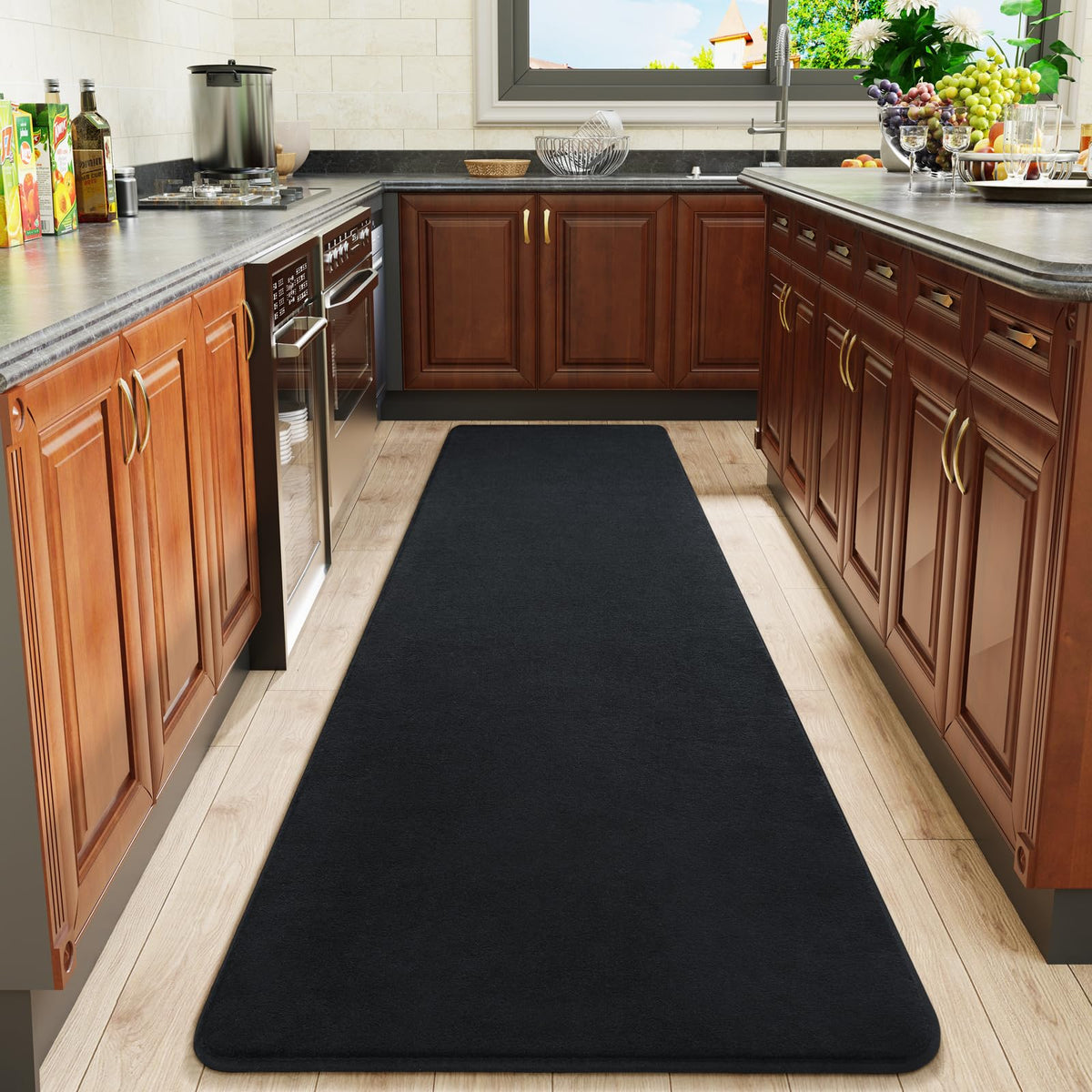HOMORE 2x3 Small Black Rug, Soft Memory Foam Rugs for Bedroom College Dorm