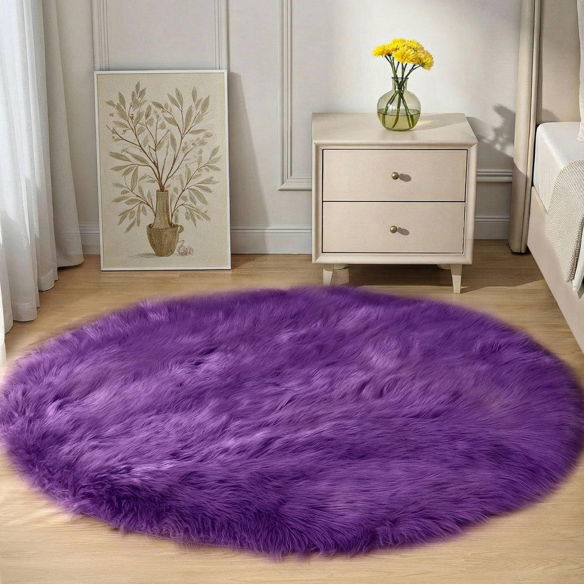 Goolela White Fluffy Faux Fur Rug for Bedroom Faux Sheepskin Rug 2x3 White Fuzzy Furry Bedside Carpet Dining Room Playroom Dorm Small Washable Rectangle