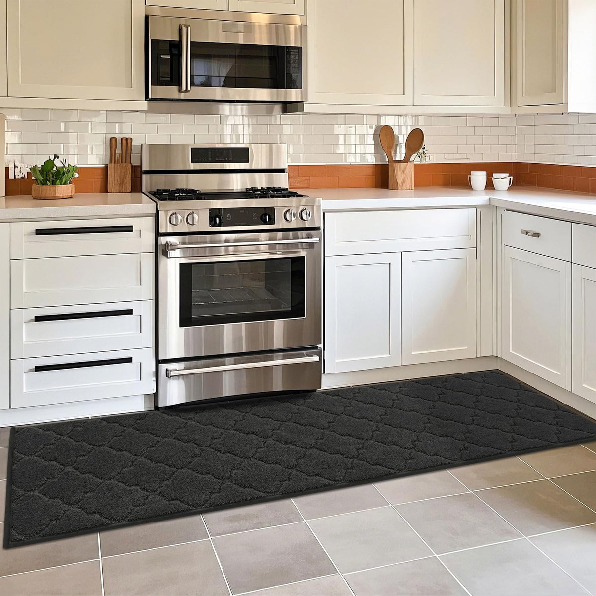 COSY HOMEER Soft Kitchen Floor Mats and Rugs Non Slip 20"x59",Dark Grey