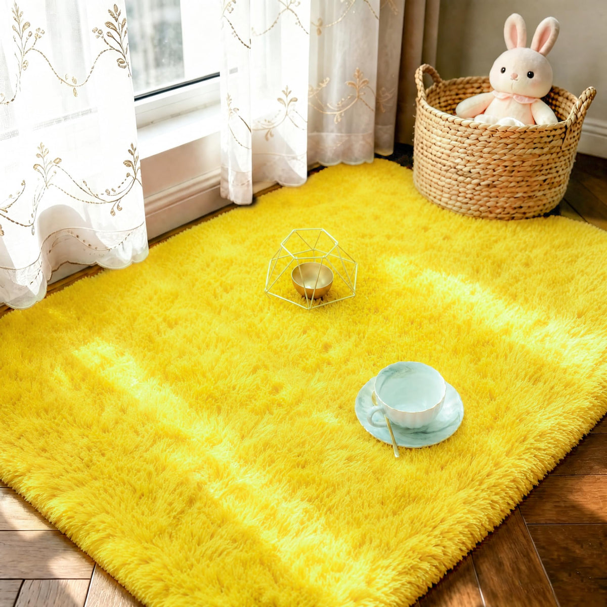 LOCHAS 2x3 Area Rugs Fluffy Living Room Carpets for Kids Bedroom, Brown