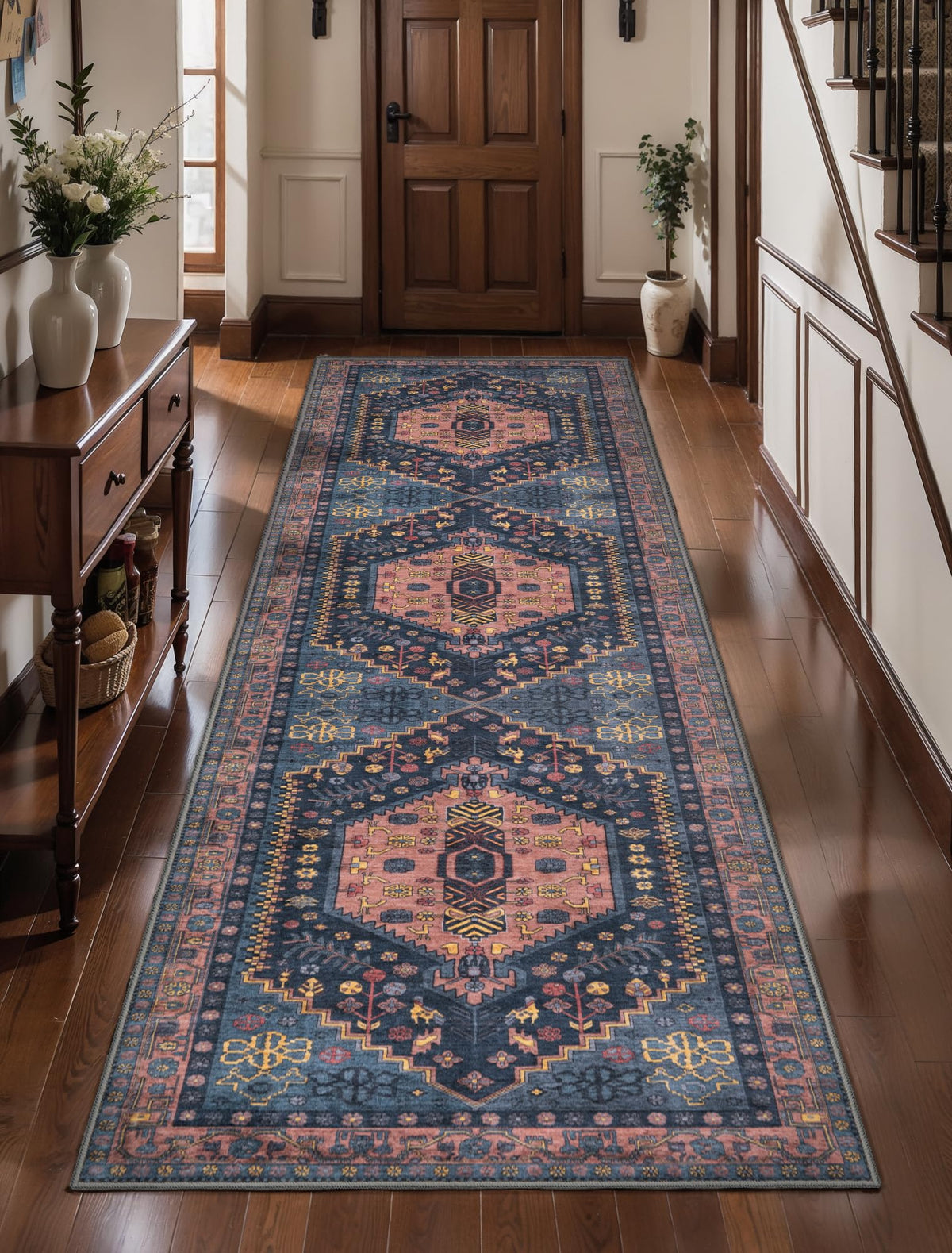 Ciicool Washable 3x5 Area Rug,Boho Non-Slip Indoor Mat for Entryway Kitchen