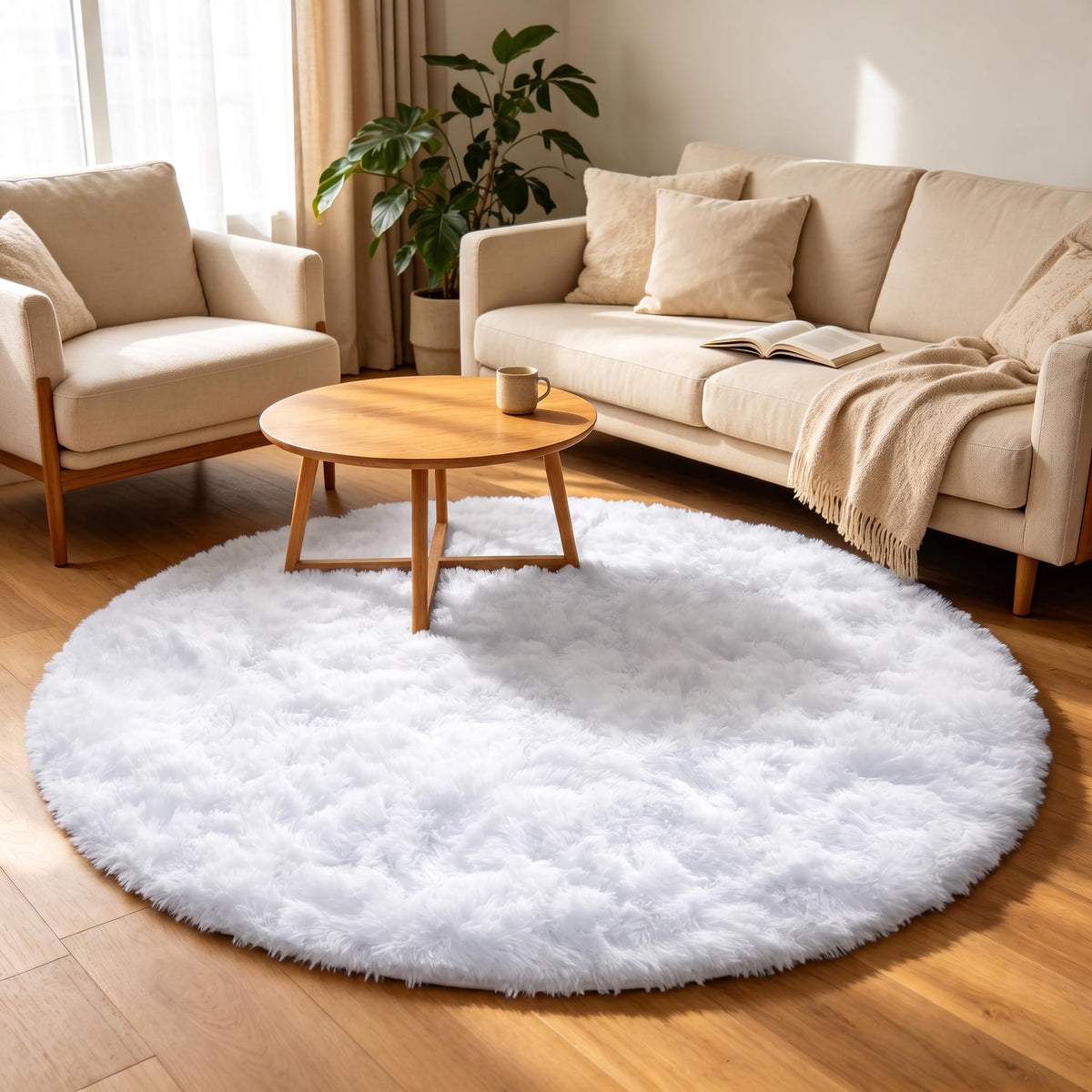White Runner Rugs for Bedroom Living Room, Fluffy 2x6 Bedside Soft Area Rug