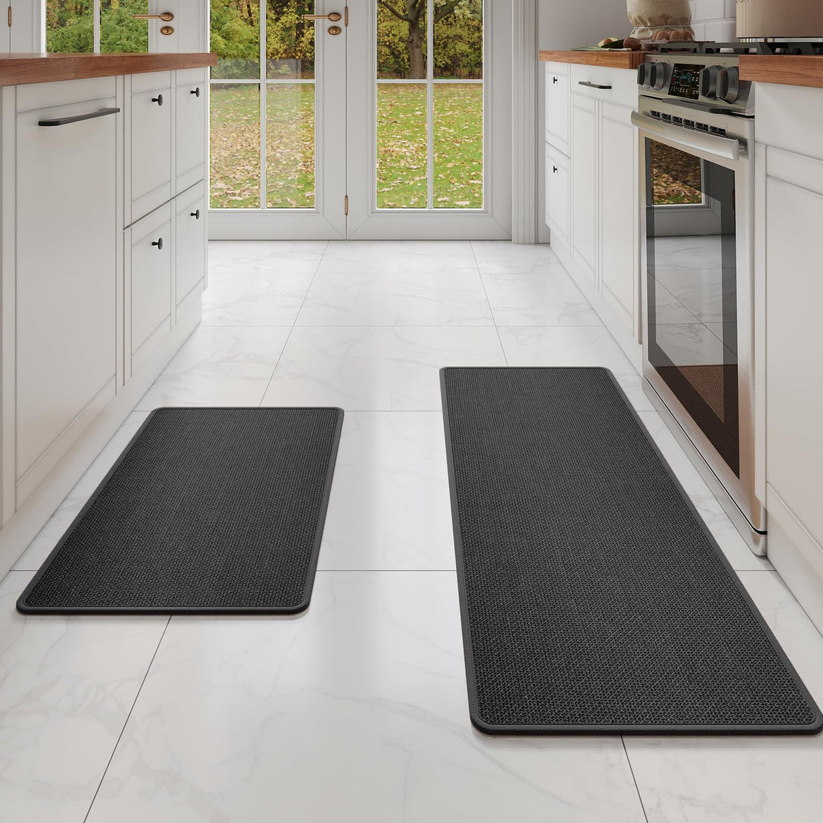 YDKGL Kitchen Rugs Kitchen Mats for Floor Non Slip Washable Brown 17"x30"