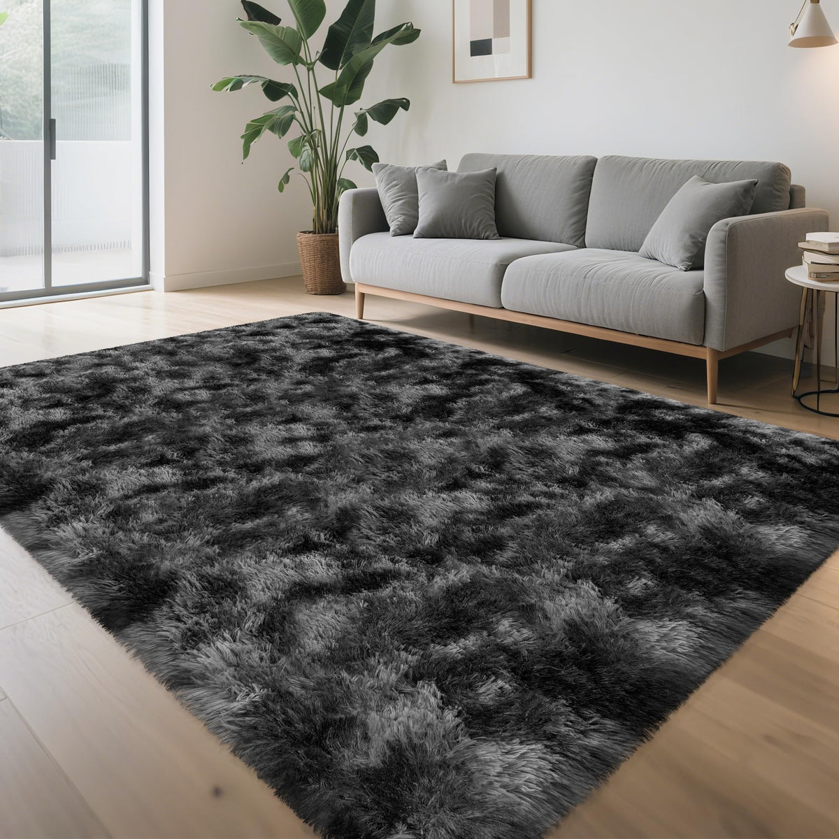 Soft Fluffy Beige Runner Rug for Bedroom, Bedside Long Rug Runner