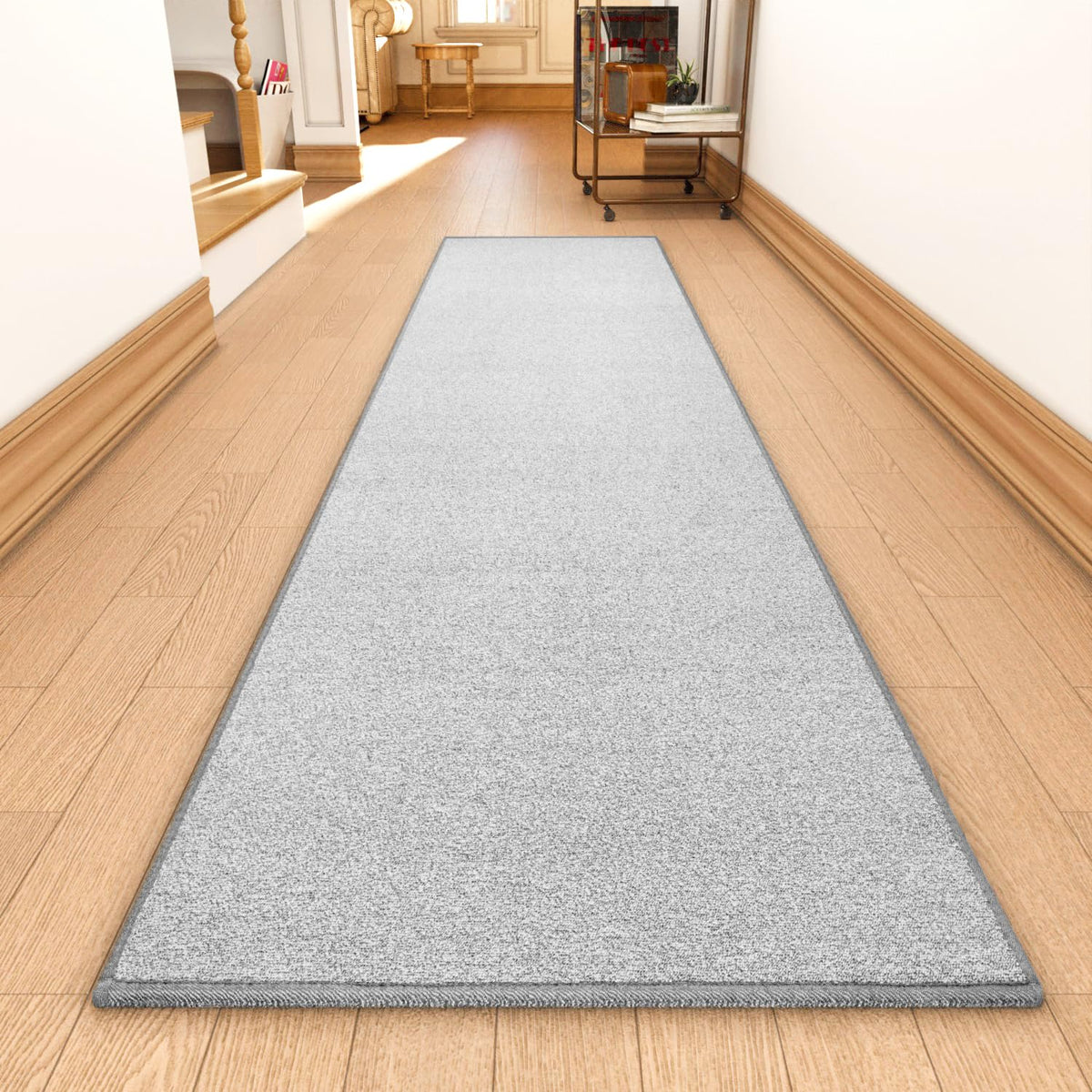 AREDO Runner Rug with Non Slip Rubber Backing 2*6 ft, Washable Soft Floor Carpet for Kitchen, Hallway, Entryway Indoor, Bedroom, Laundry, Low Pile Area Rugs, Solid color with Pointillism style, BLACK