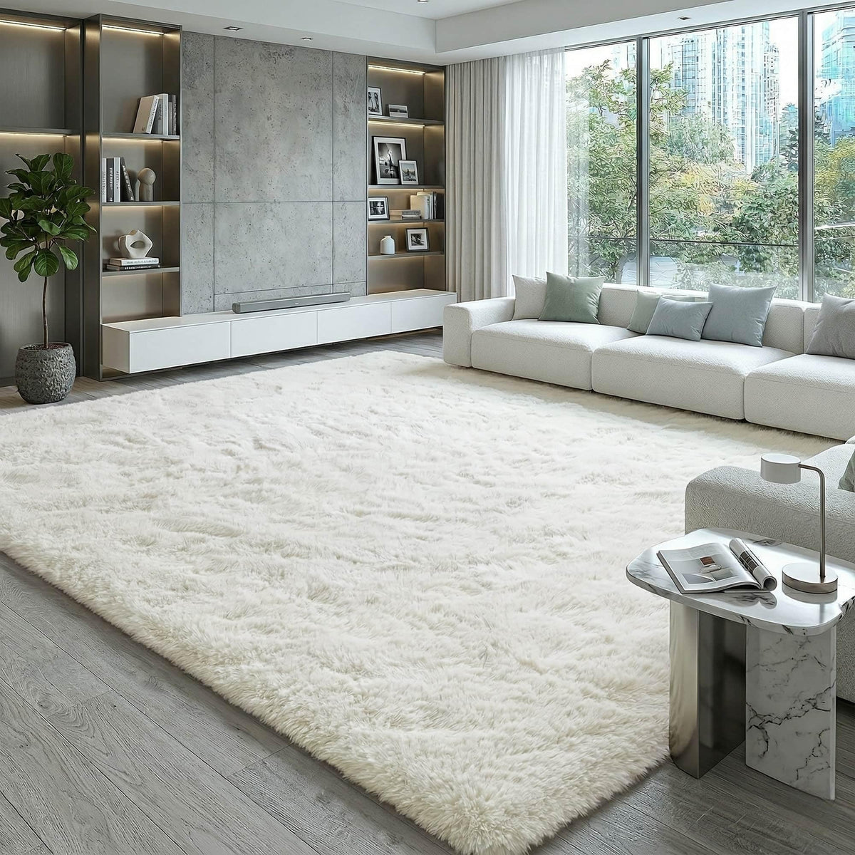 Baby Pink Fluffy Area Rug, Soft Washable, 2x5 Ft for Bedside