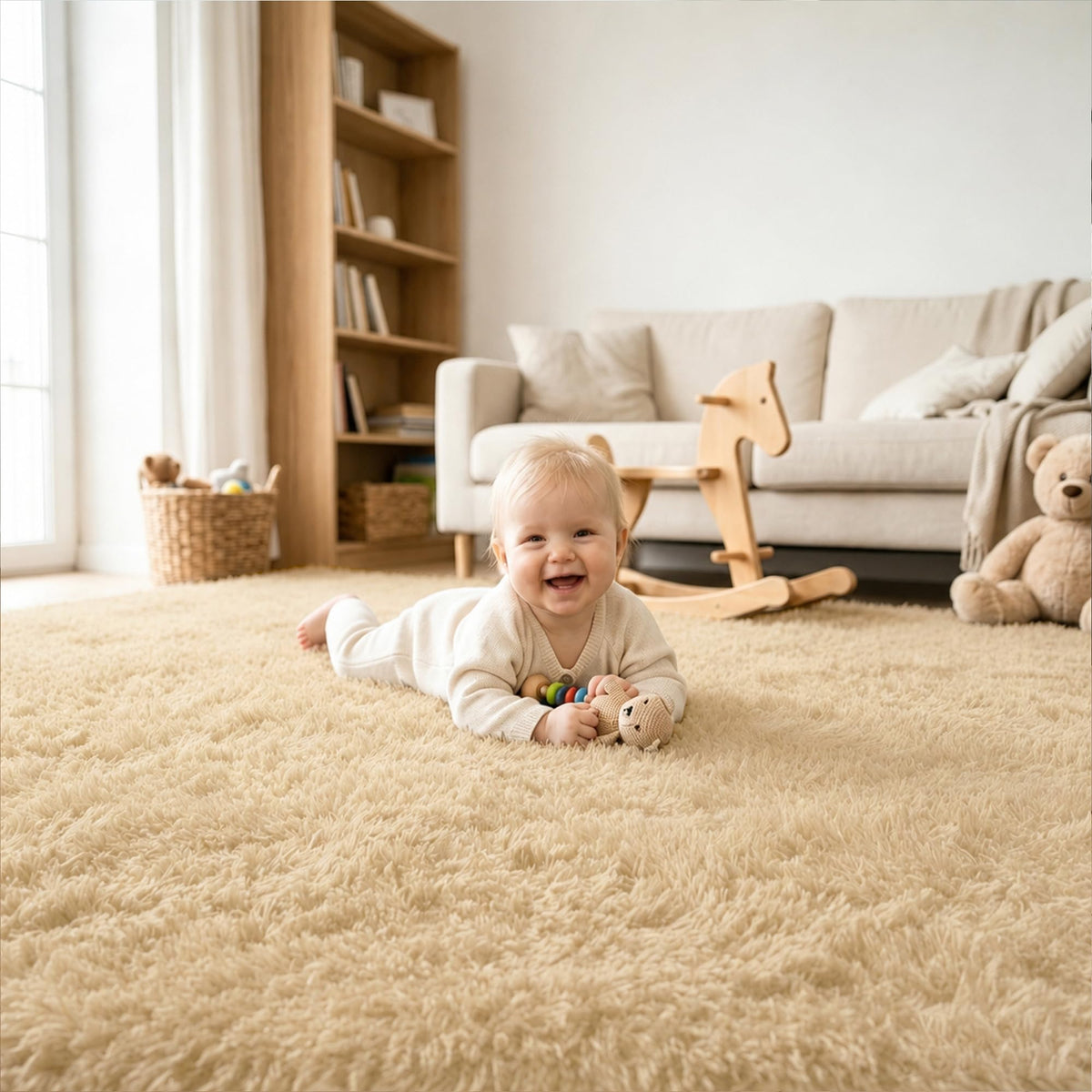 2x3 Area Rug for Bedroom Bedside, Soft Fluffy Plush Thick Rug for Living Room, Non-Slip Small Shag Rug, Non-Shedding High-Pile Indoor Floor Carpet for Kids Room Nursery Dorm Home Decor(Dark Gray)