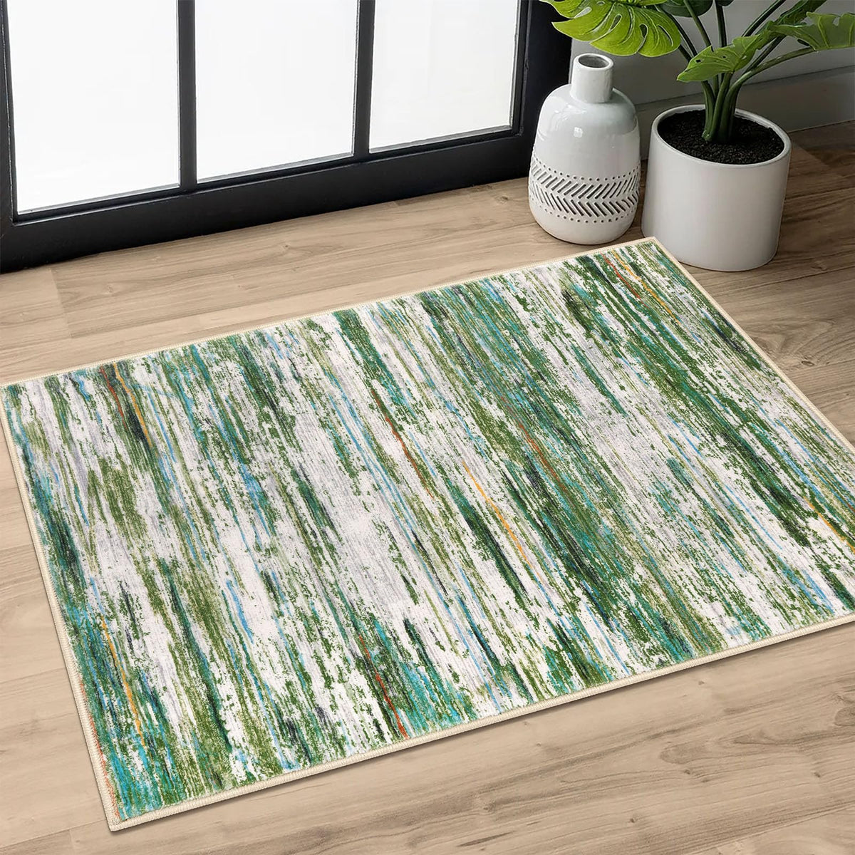 SIILOOM 3x5 Washable Area Rug Non Slip Door Mat Indoor for Entryway Bedside