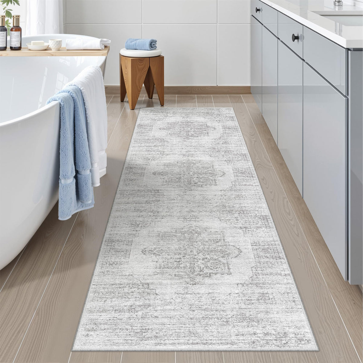 2x8 Runner Rug Non Slip,Washable Hallway Runner Rug,Beige