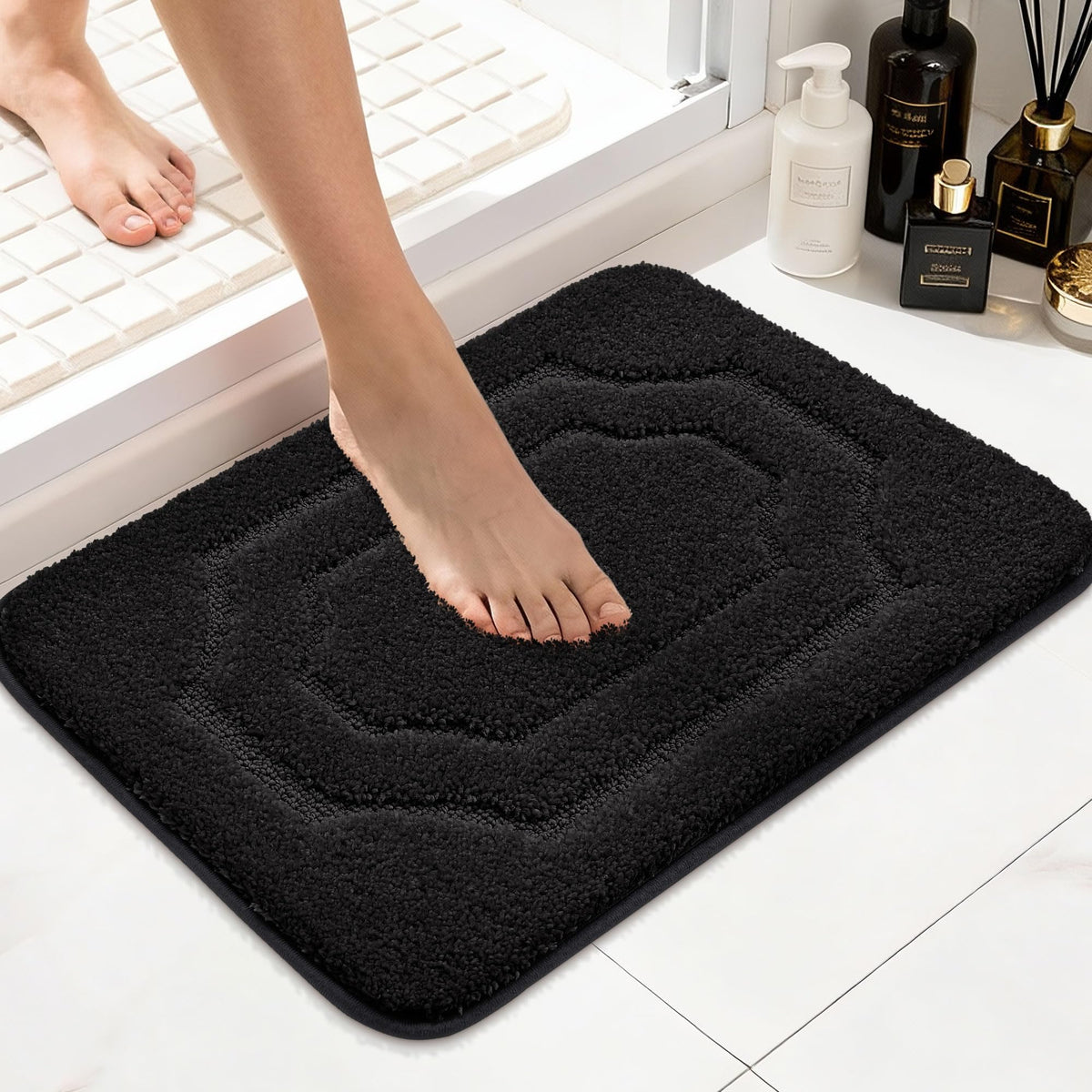 BEQHAUSE Bathroom Rugs Non Slip Bath Mat Soft Absorbent, 24"x36", Green