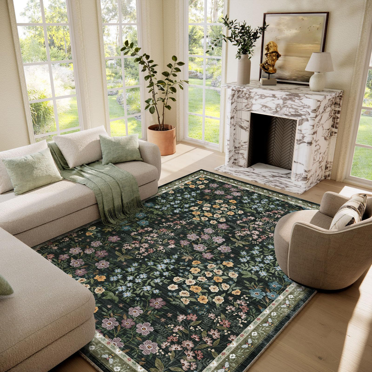 Machine Washable Small Rugs for Entryway: Door Mat Indoor Entrance 2x3 Throw Rug Non-Slip Low Pile Soft Kitchen Rugs for Front Door Indoor Entrance Entry Bedside Kids Room